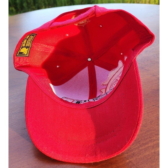 Fire Department Red Hat Strapback Adjustable Baseball Cap Golden Lion - Picture 6 of 7